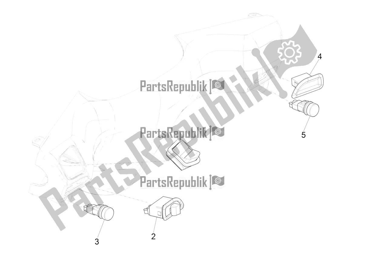 All parts for the Selectors - Switches - Buttons of the Piaggio ZIP 50 4T 25 KM/H 2019