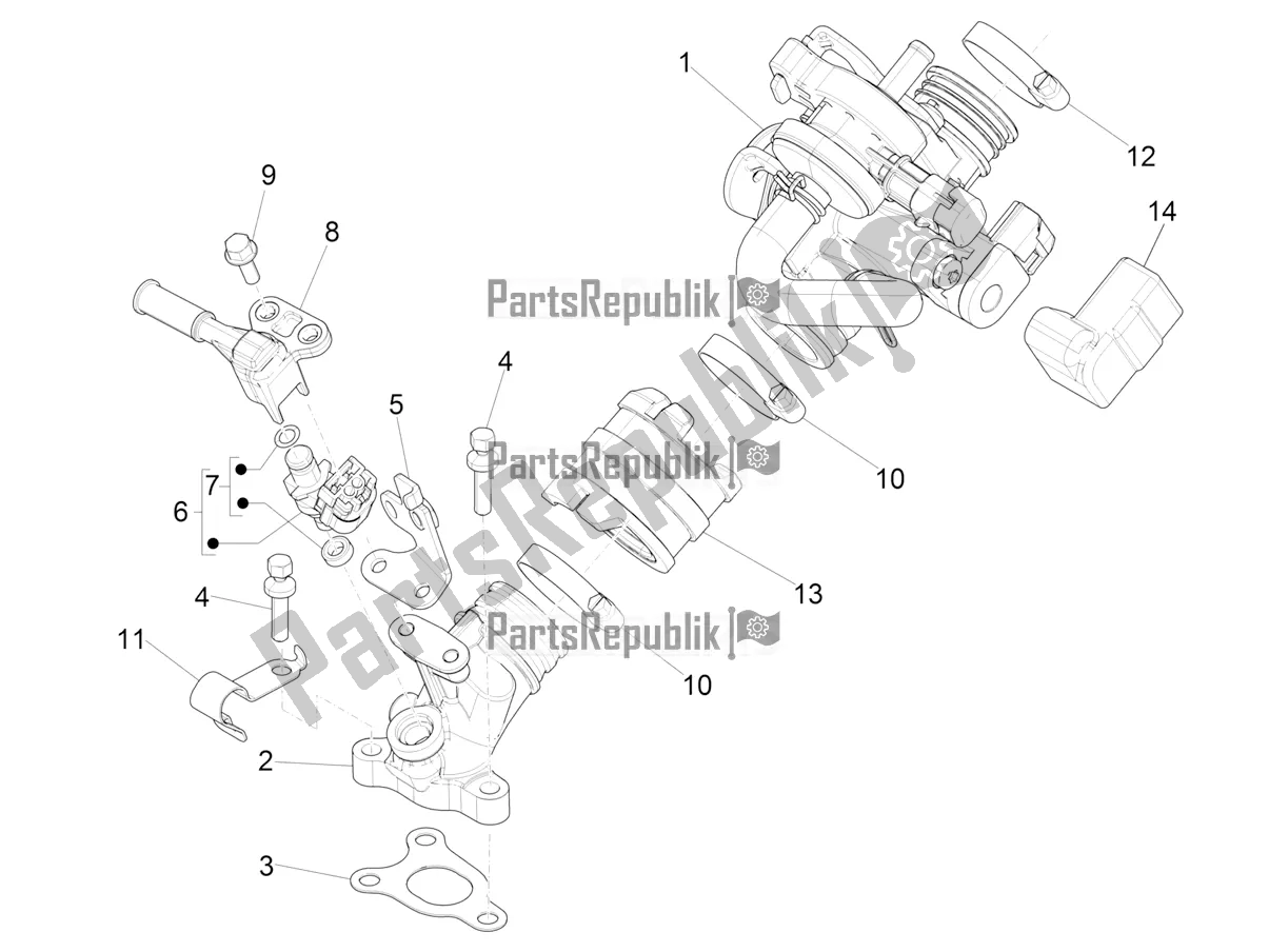 All parts for the Throttle Body - Injector - Induction Joint of the Piaggio ZIP 50 4T 25 KM/H 2019