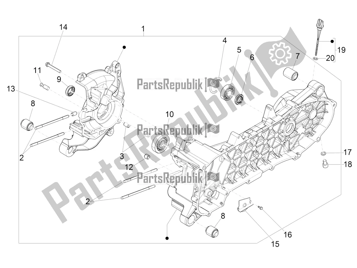 Toutes les pièces pour le Carter du Piaggio ZIP 50 4T 25 KM/H 2020