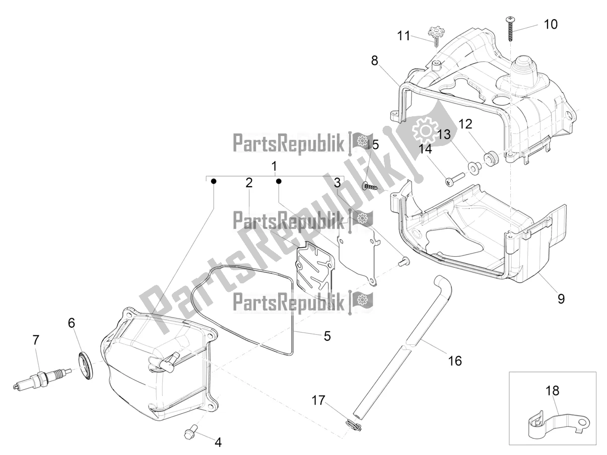 Todas las partes para Cubierta De Tapa De Cilindro de Piaggio ZIP 50 4T 25 KM/H 2020