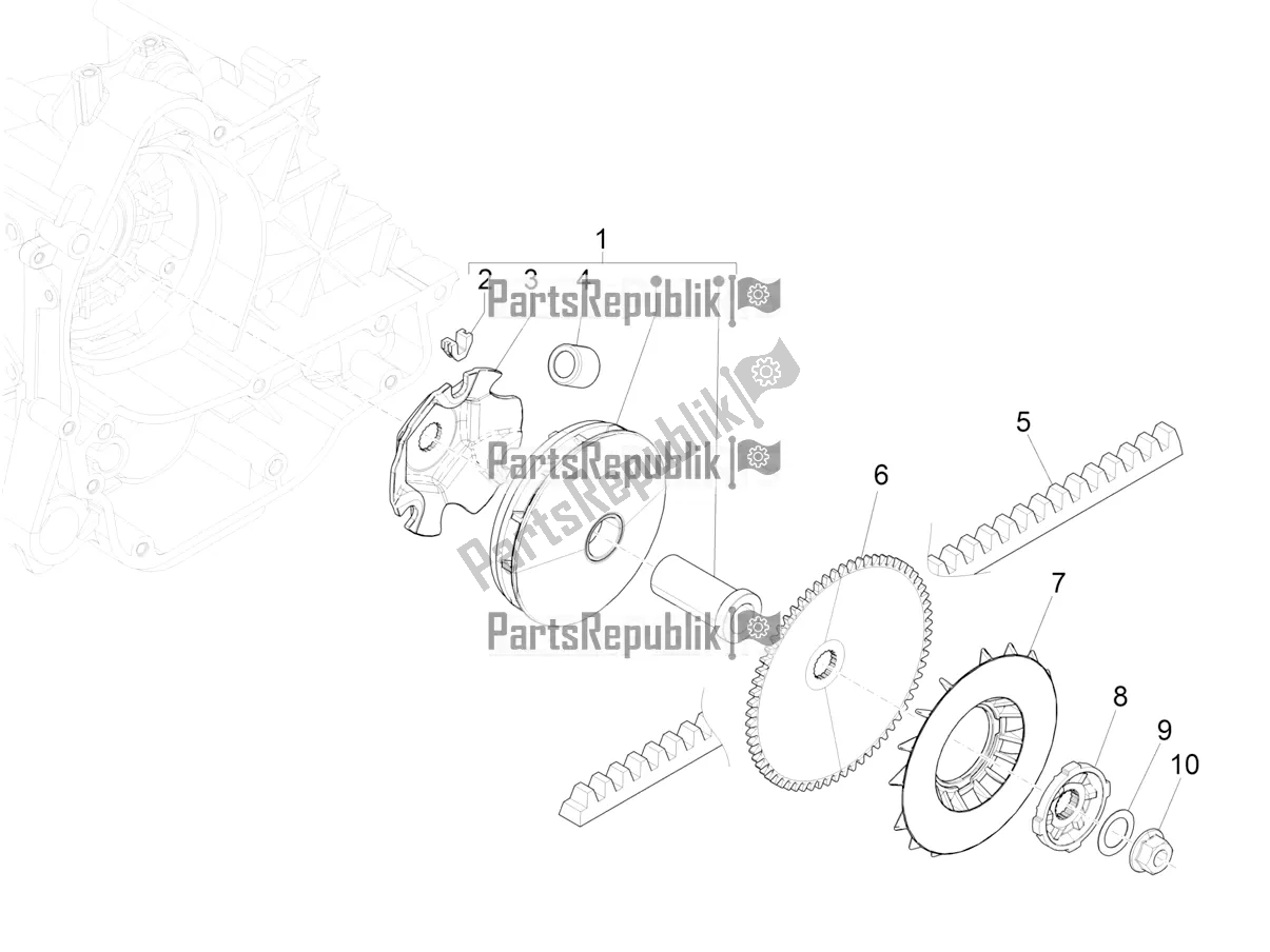 Todas las partes para Polea Motriz de Piaggio ZIP 50 4T 25 KM/H 2020