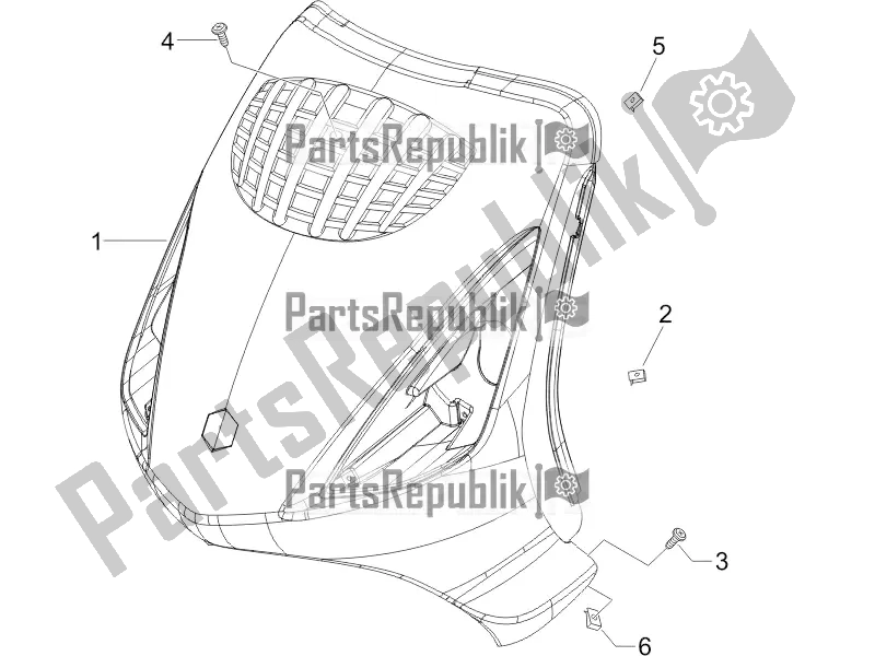 Todas las partes para Escudo Delantero de Piaggio ZIP 50 4T 25 KM/H 2020