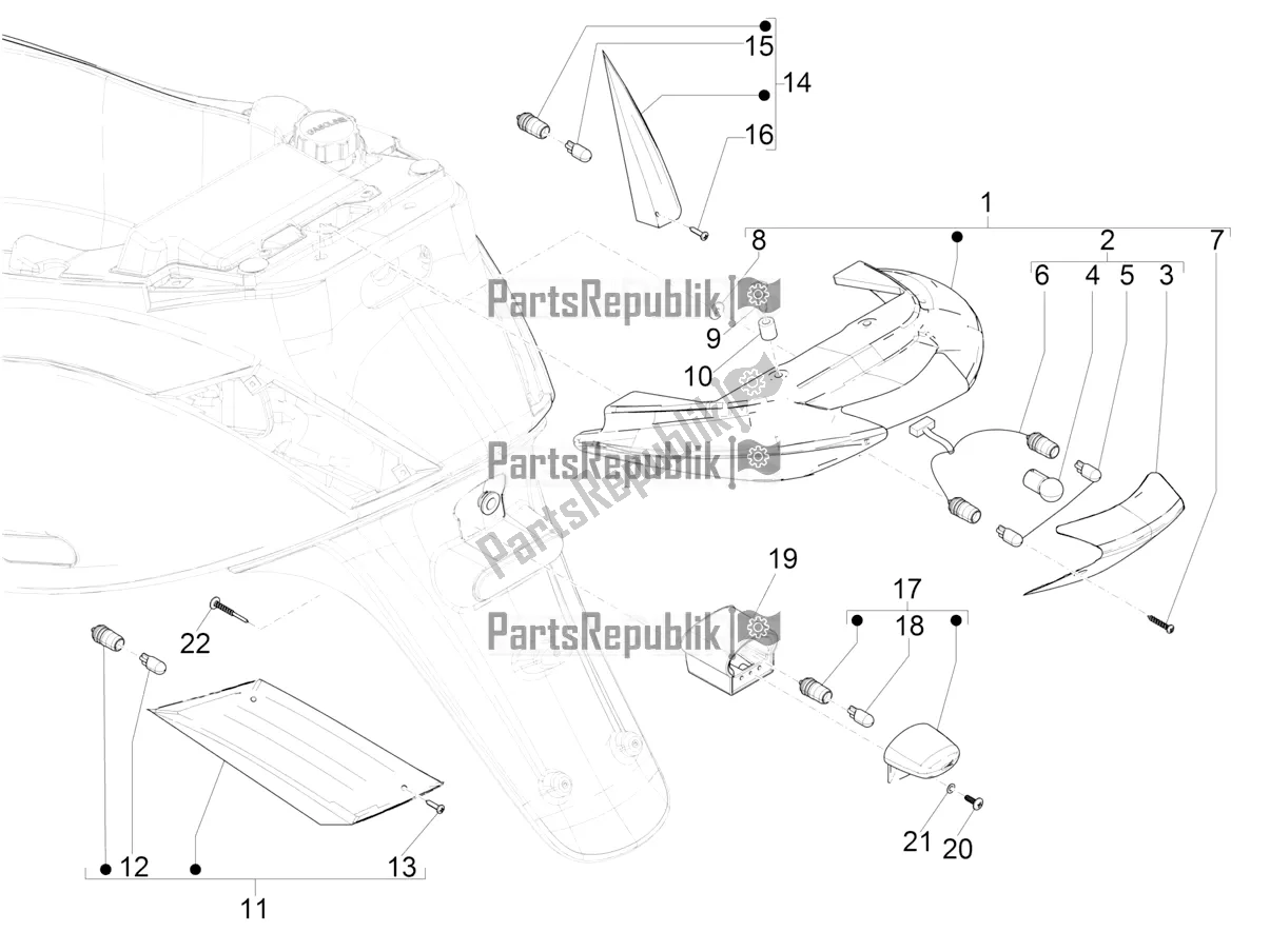 Todas las partes para Faros Traseros - Luces Intermitentes de Piaggio ZIP 50 4T 25 KM/H 2020