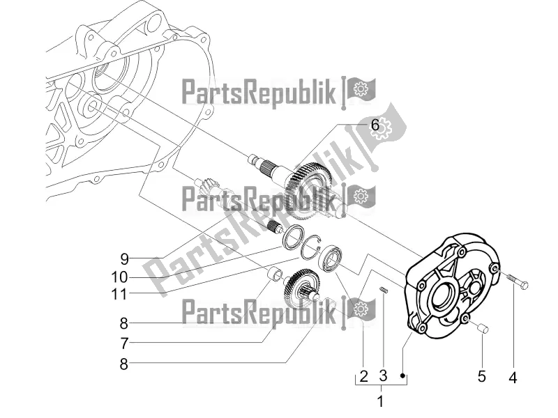 All parts for the Reduction Unit of the Piaggio ZIP 50 4T 25 KM/H 2020