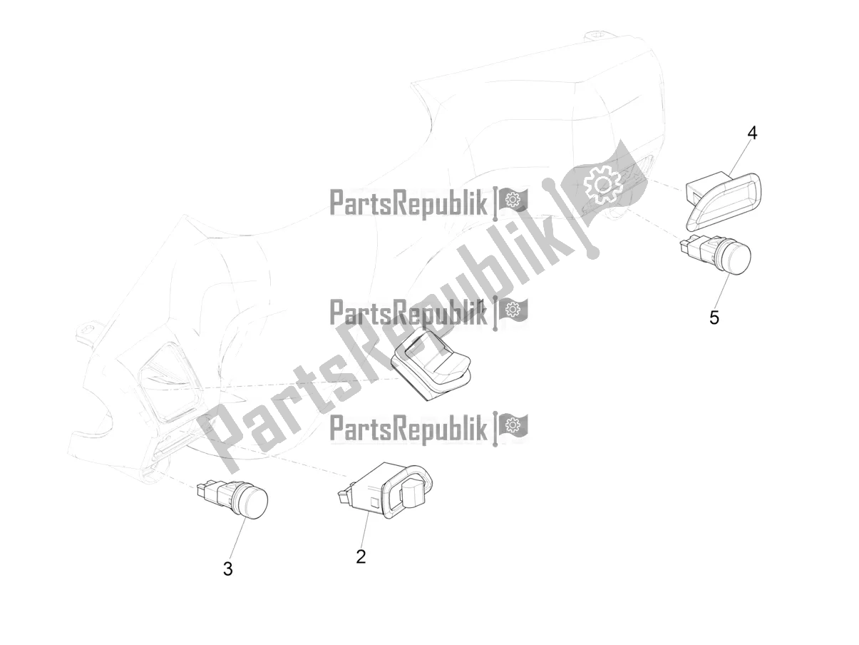 Todas las partes para Selectores - Interruptores - Botones de Piaggio ZIP 50 4T 25 KM/H 2020