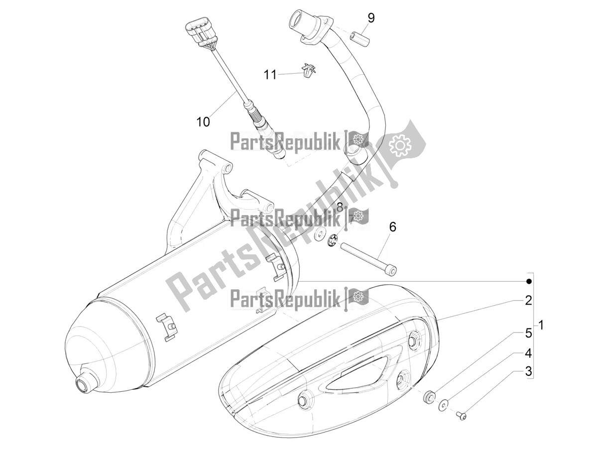 Todas las partes para Silenciador de Piaggio ZIP 50 4T 25 KM/H 2020