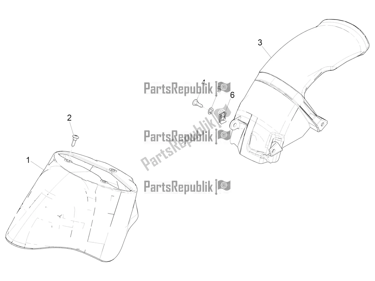 Todas las partes para Carcasa De La Rueda - Guardabarros de Piaggio ZIP 50 4T 25 KM/H 2020