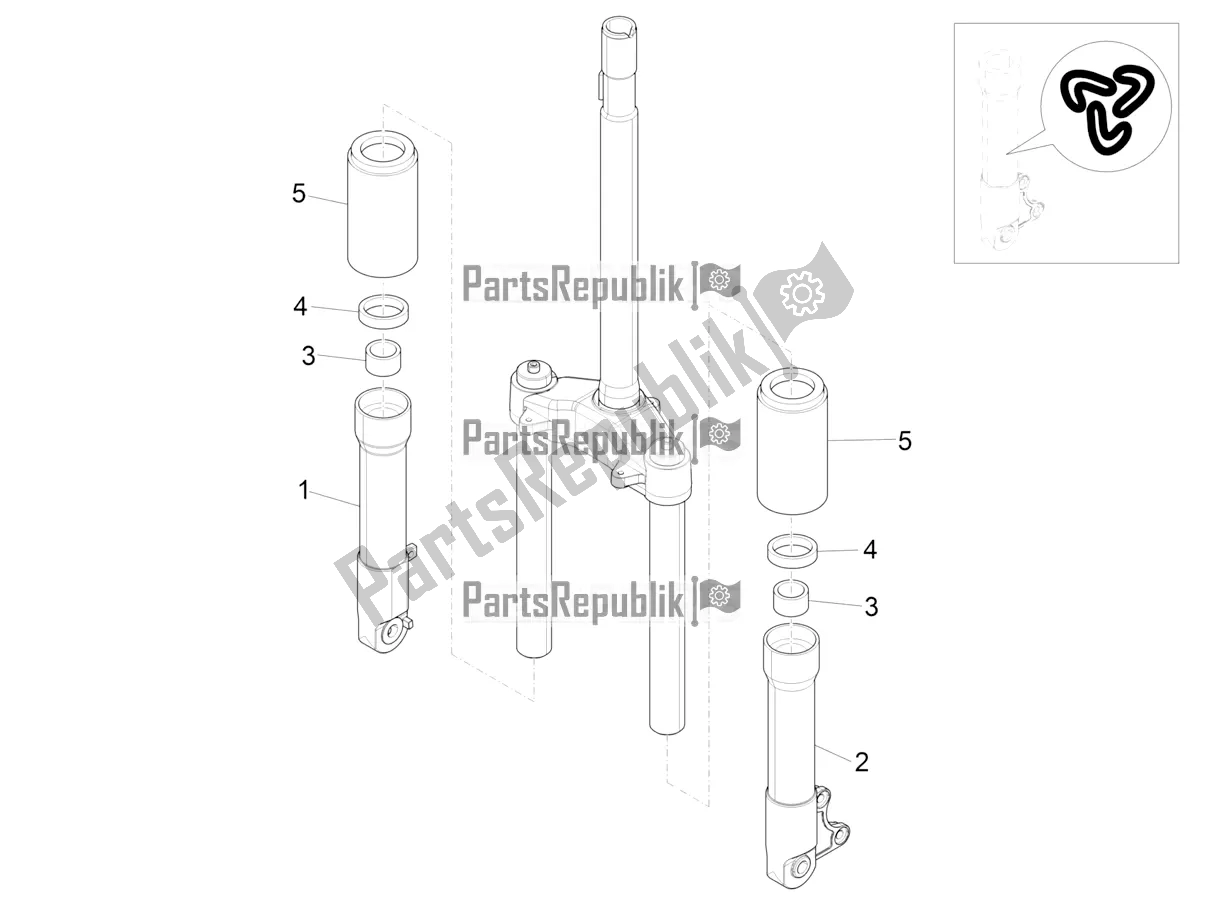 All parts for the Fork's Components (wuxi Top) of the Piaggio ZIP 50 4T 25 KM/H 2021