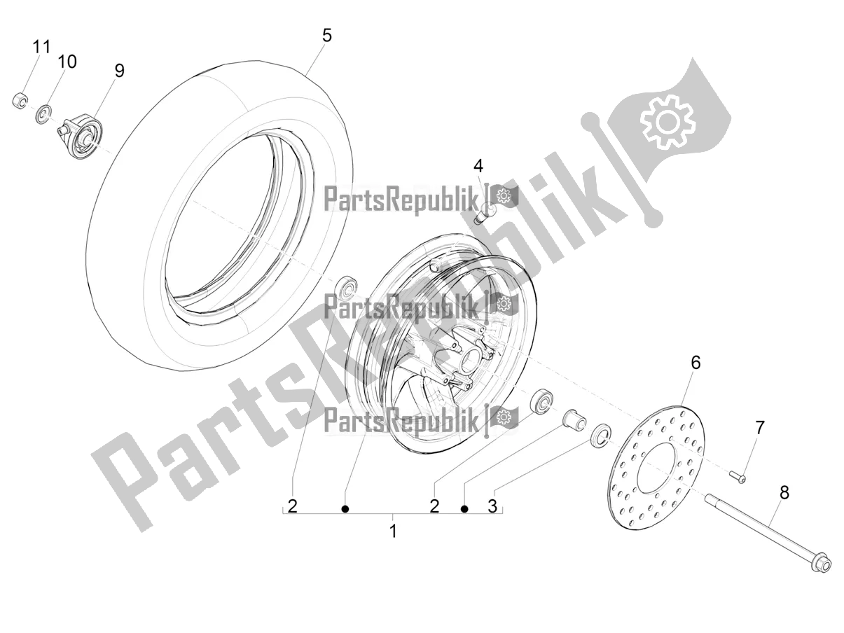 Todas las partes para Rueda Delantera de Piaggio ZIP 50 4T 25 KM/H 2021