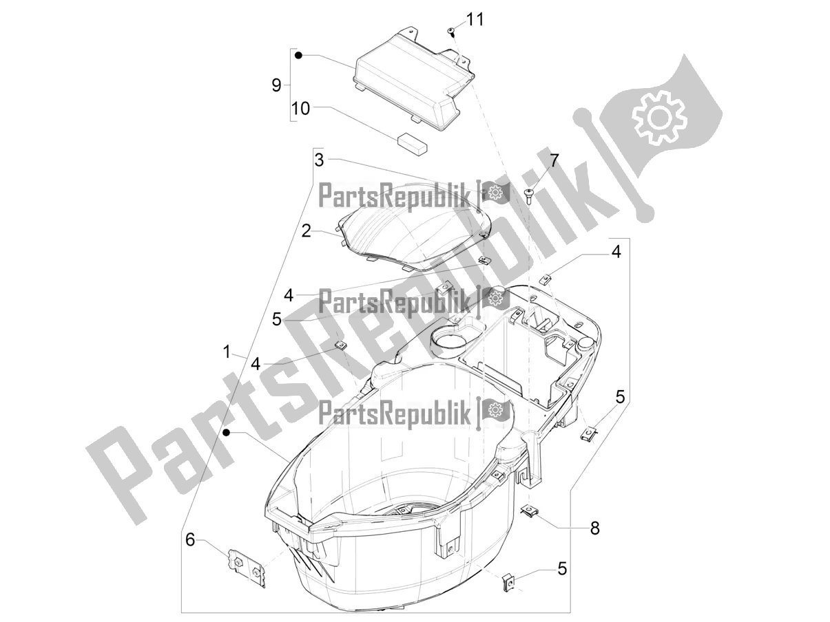All parts for the Helmet Huosing - Undersaddle of the Piaggio ZIP 50 4T 25 KM/H 2021