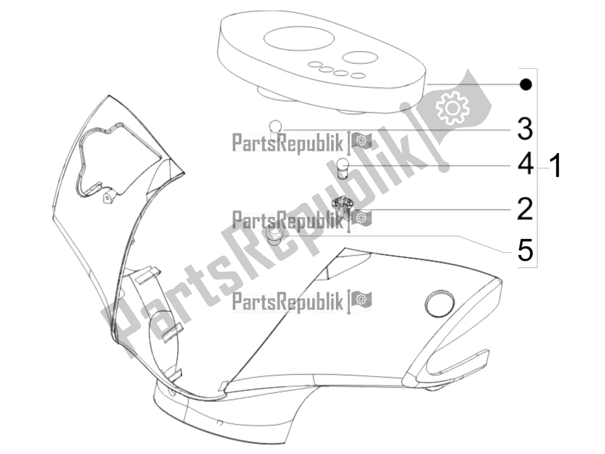 Todas as partes de Combinação De Metros - Cruscotto do Piaggio ZIP 50 4T 25 KM/H 2021
