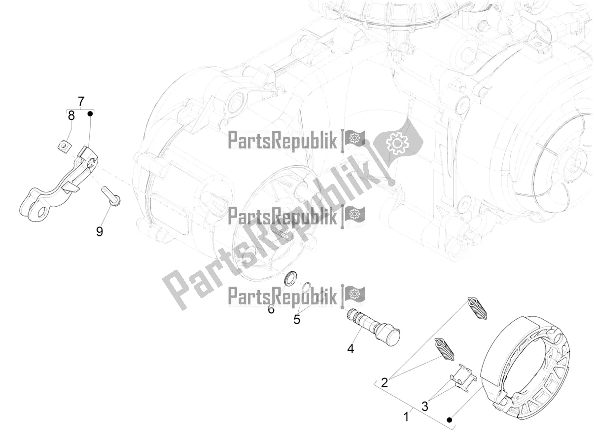 Toutes les pièces pour le Frein Arrière - Mâchoire De Frein du Piaggio ZIP 50 4T 25 KM/H 2021