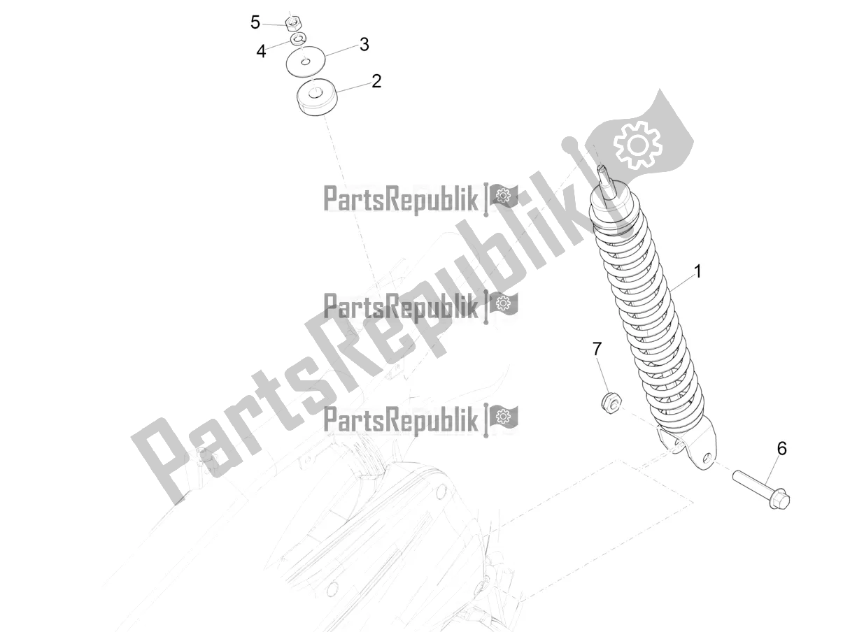 Wszystkie części do Tylne Zawieszenie - Amortyzator / I Piaggio ZIP 50 4T 25 KM/H 2021