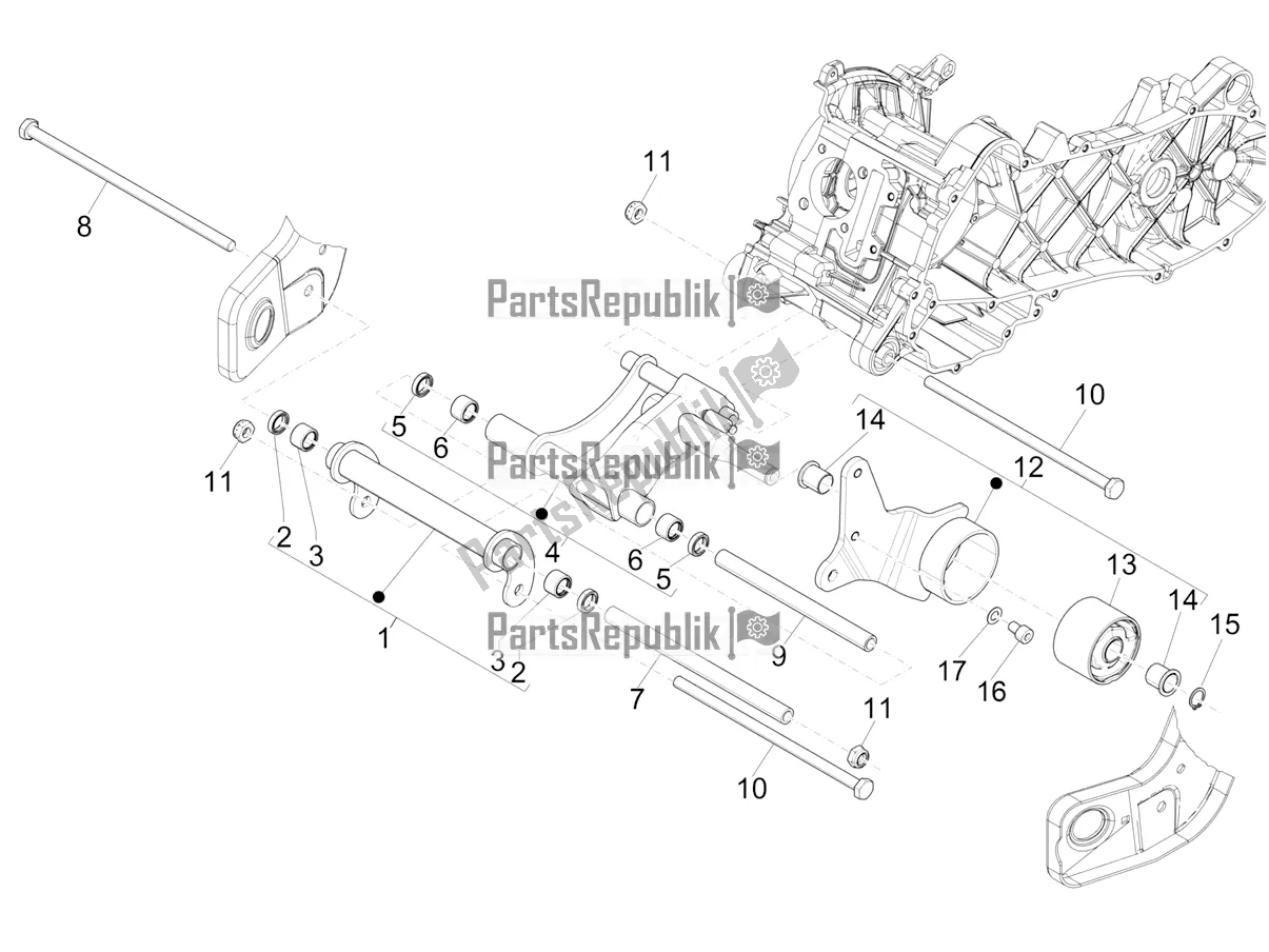 All parts for the Swinging Arm of the Piaggio ZIP 50 4T 25 KM/H 2021