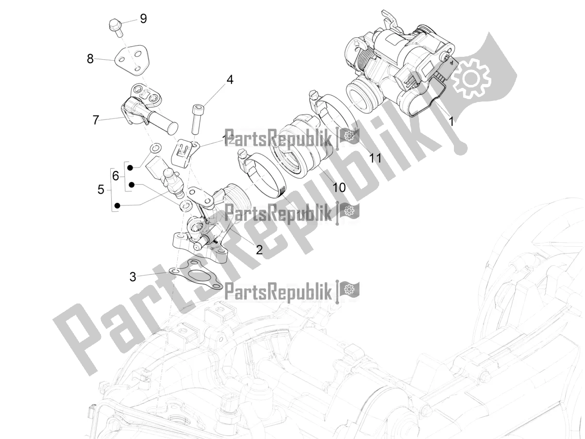 Tutte le parti per il Throttle Body - Injector - Induction Joint del Piaggio ZIP 50 4T 25 KM/H 2021
