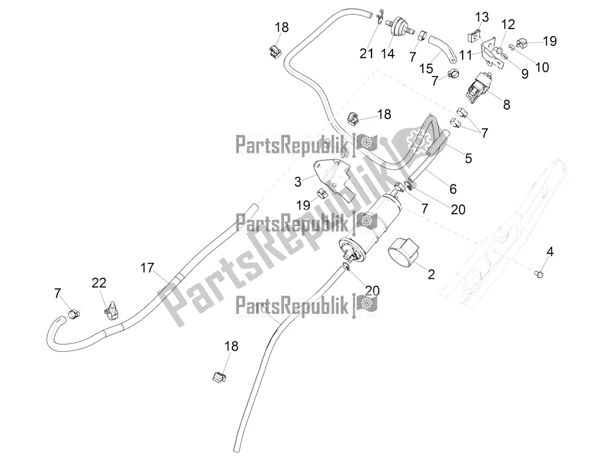 All parts for the Anti-percolation System of the Piaggio ZIP 50 4T 25 KM/H 2022