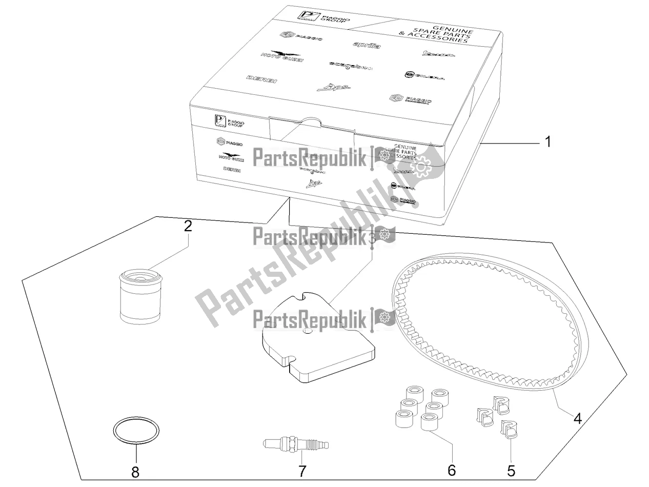 Toutes les pièces pour le Complete Wear And Maintenance Kit du Piaggio ZIP 50 4T 25 KM/H 2022