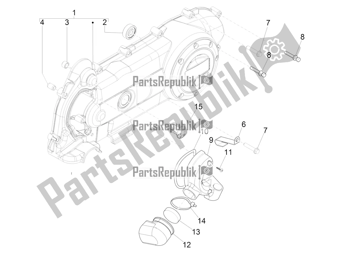 All parts for the Crankcase Cover - Crankcase Cooling of the Piaggio ZIP 50 4T 25 KM/H 2022