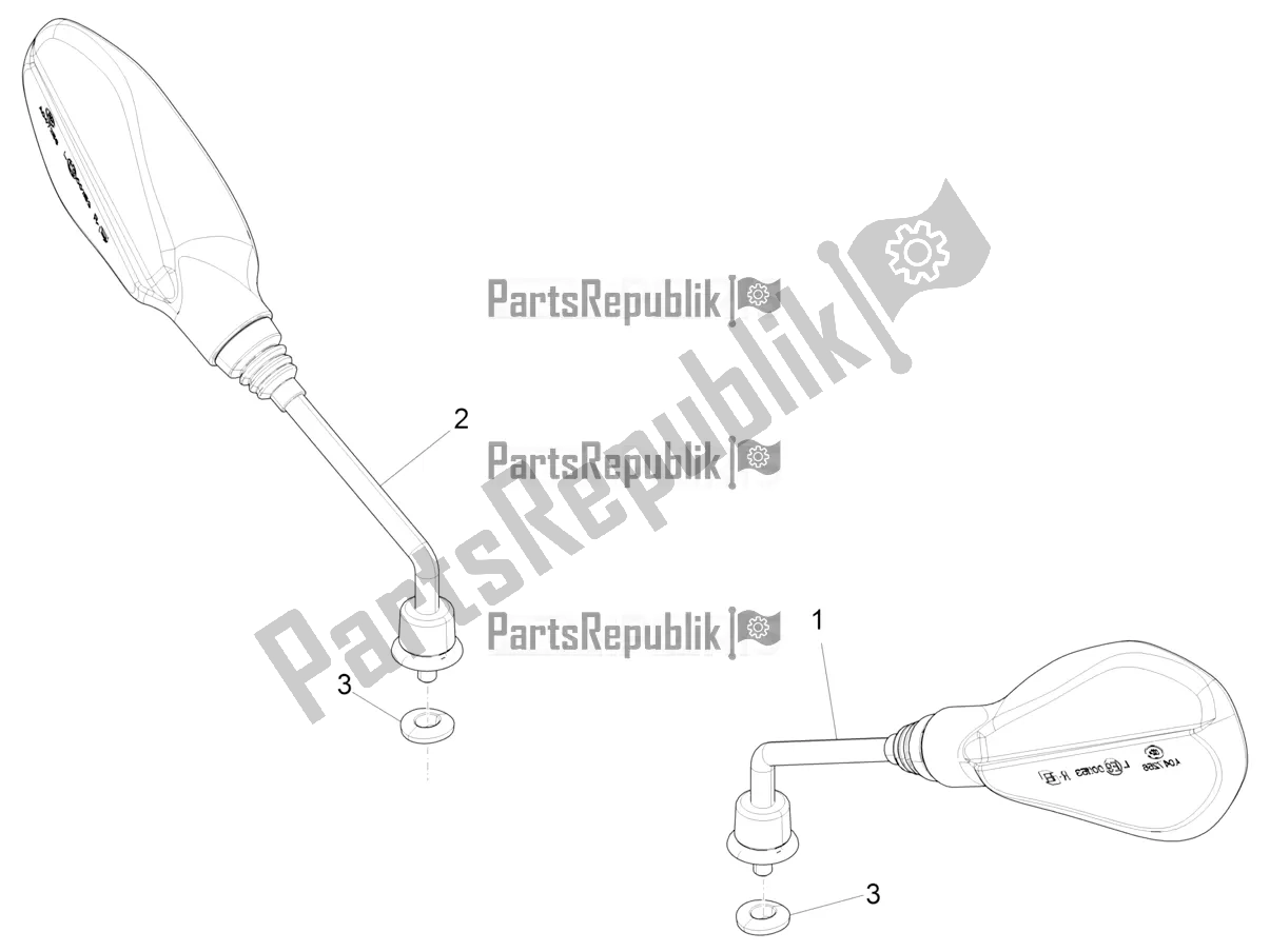 Toutes les pièces pour le Miroir (s) De Conduite du Piaggio ZIP 50 4T 25 KM/H 2022