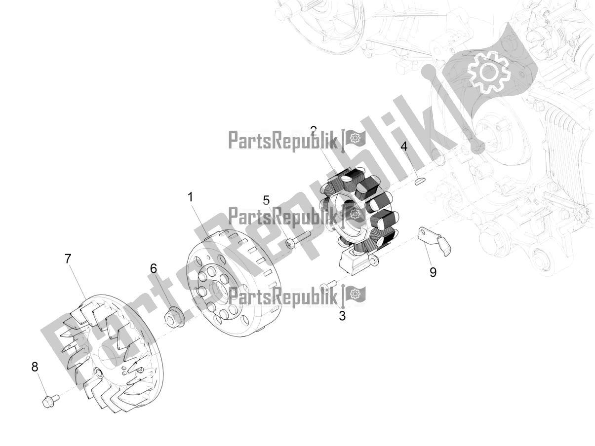 All parts for the Flywheel Magneto of the Piaggio ZIP 50 4T 25 KM/H 2022