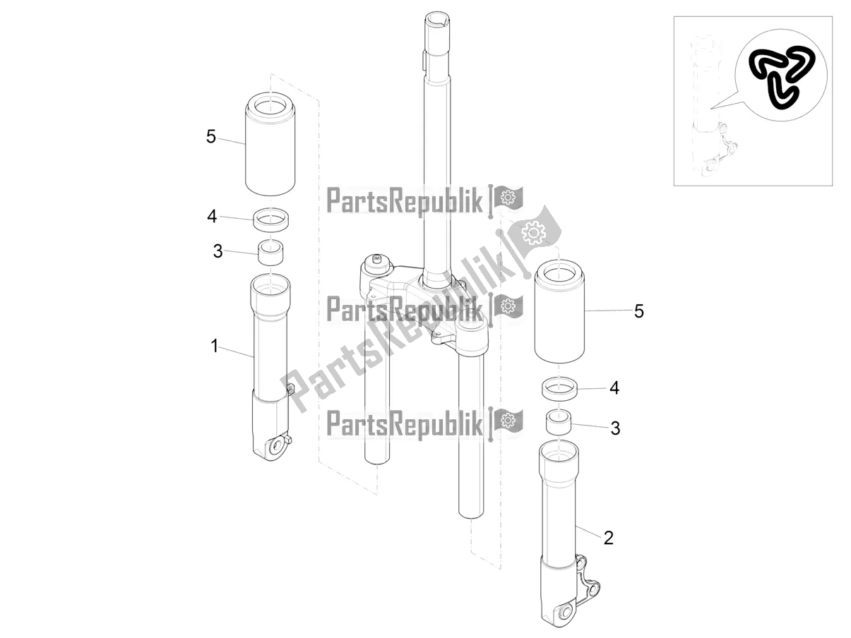 All parts for the Fork's Components (wuxi Top) of the Piaggio ZIP 50 4T 25 KM/H 2022