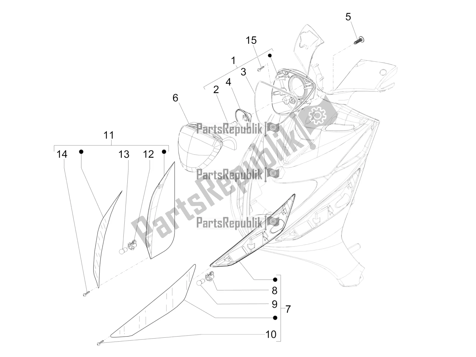 All parts for the Front Headlamps - Turn Signal Lamps of the Piaggio ZIP 50 4T 25 KM/H 2022