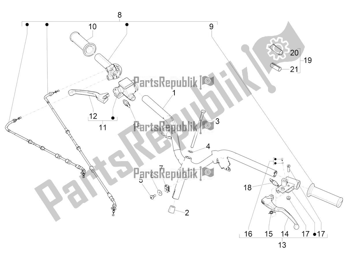 Tutte le parti per il Manubrio - Master Cil. Del Piaggio ZIP 50 4T 25 KM/H 2022