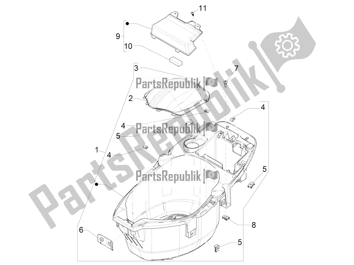 All parts for the Helmet Huosing - Undersaddle of the Piaggio ZIP 50 4T 25 KM/H 2022