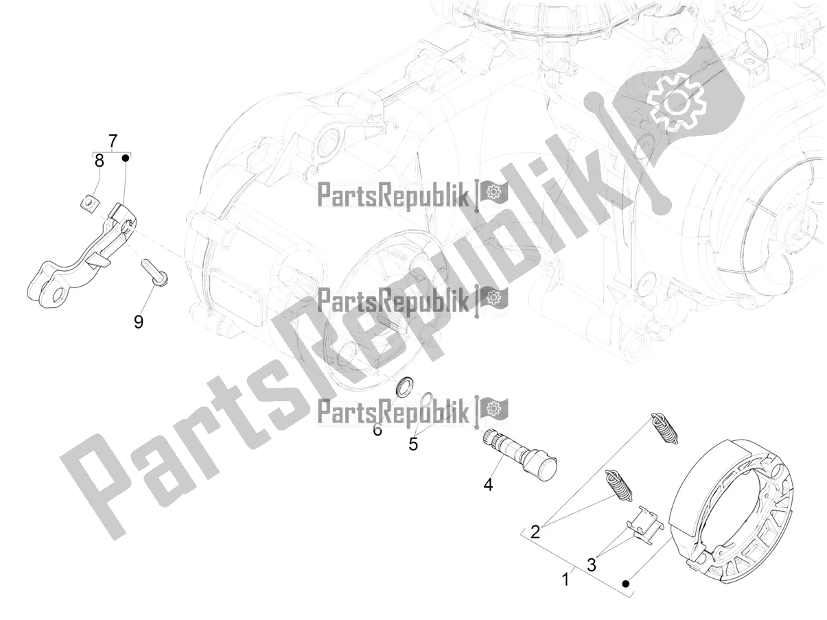 Toutes les pièces pour le Frein Arrière - Mâchoire De Frein du Piaggio ZIP 50 4T 25 KM/H 2022
