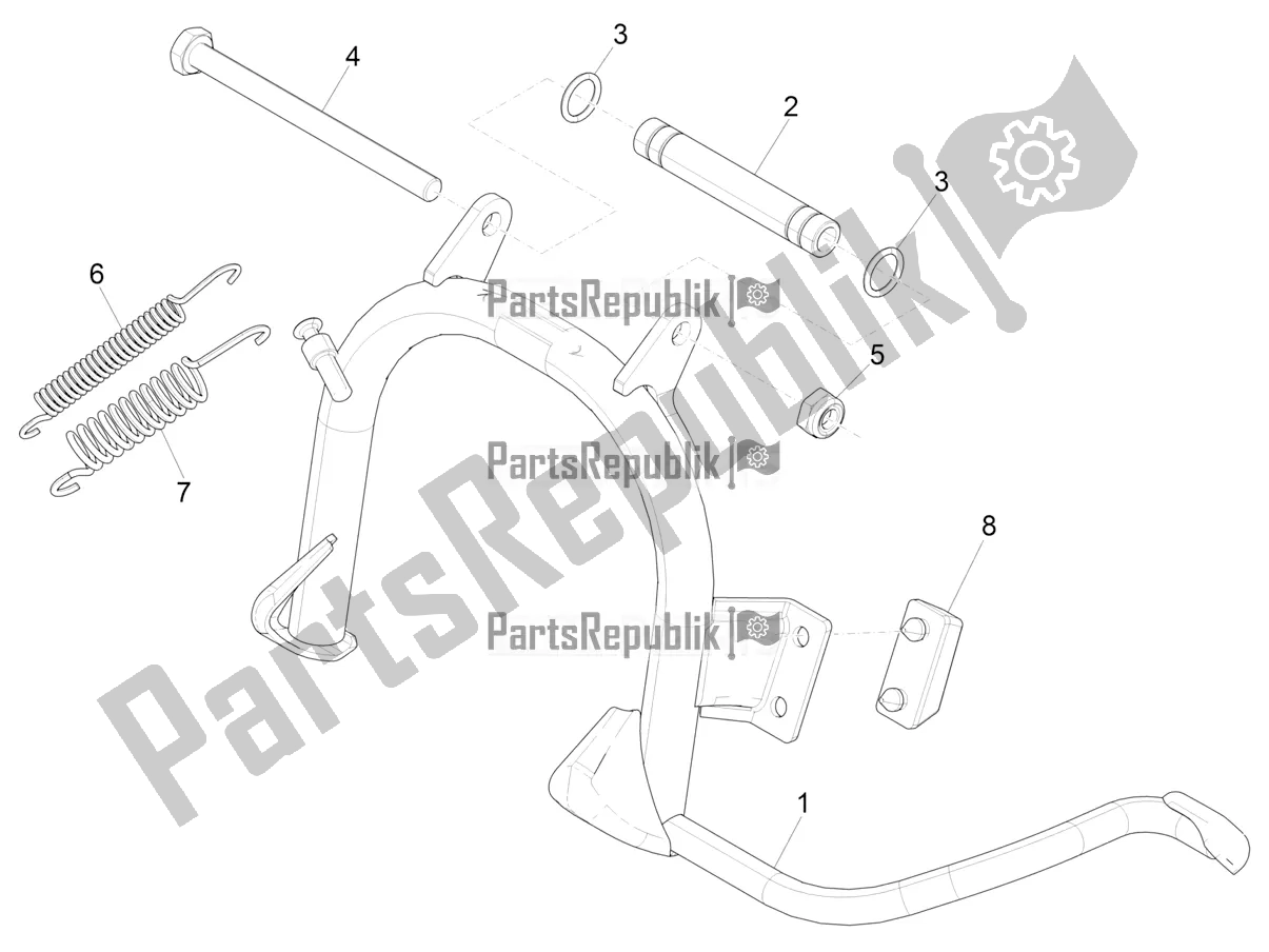 All parts for the Stand/s of the Piaggio ZIP 50 4T 25 KM/H 2022