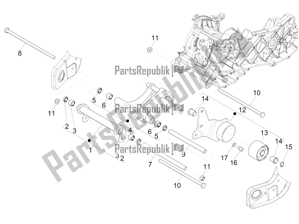 All parts for the Swinging Arm of the Piaggio ZIP 50 4T 25 KM/H 2022