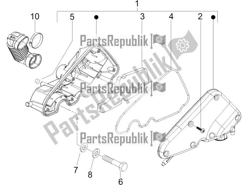 Toutes les pièces pour le Filtre à Air du Piaggio ZIP 50 4T 2016