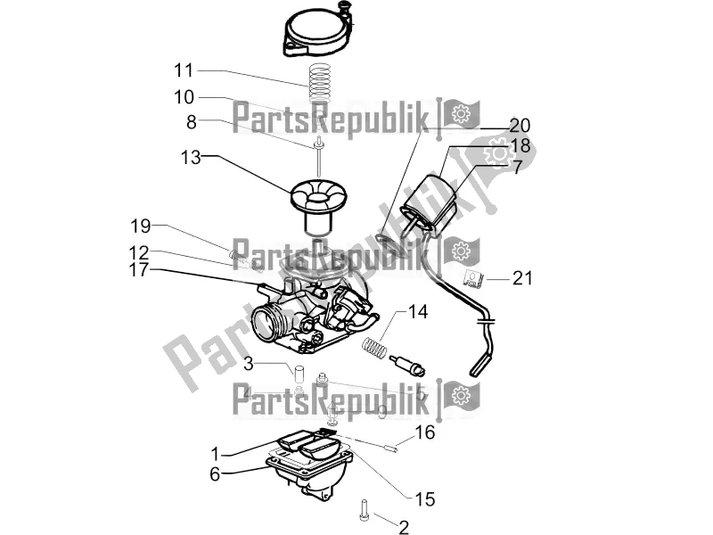 Toutes les pièces pour le Composants Du Carburateur du Piaggio ZIP 50 4T 2016