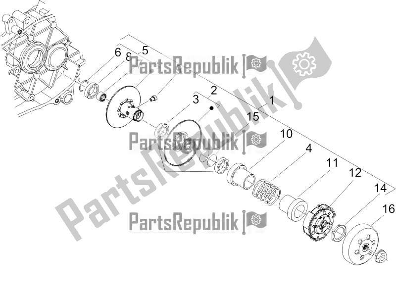 Toutes les pièces pour le Poulie Menée du Piaggio ZIP 50 4T 2016