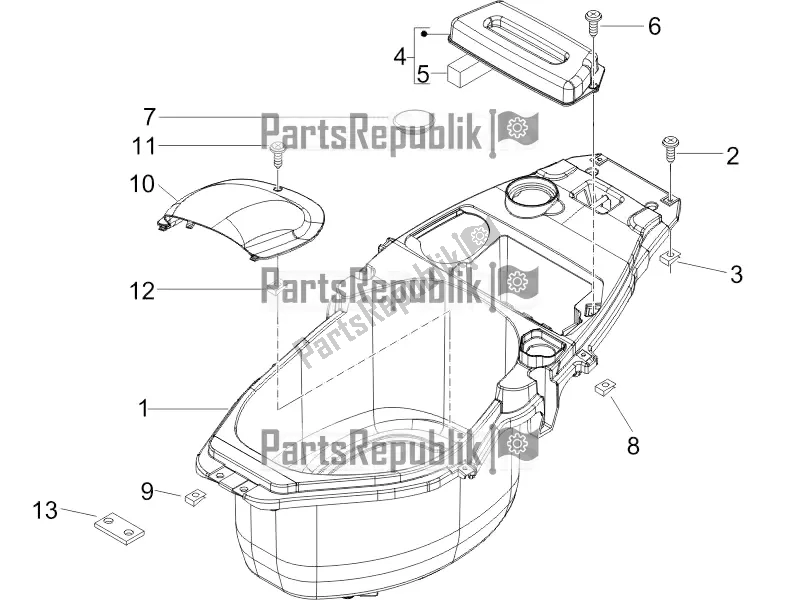 Tutte le parti per il Alloggiamento Casco - Sotto La Sella del Piaggio ZIP 50 4T 2016