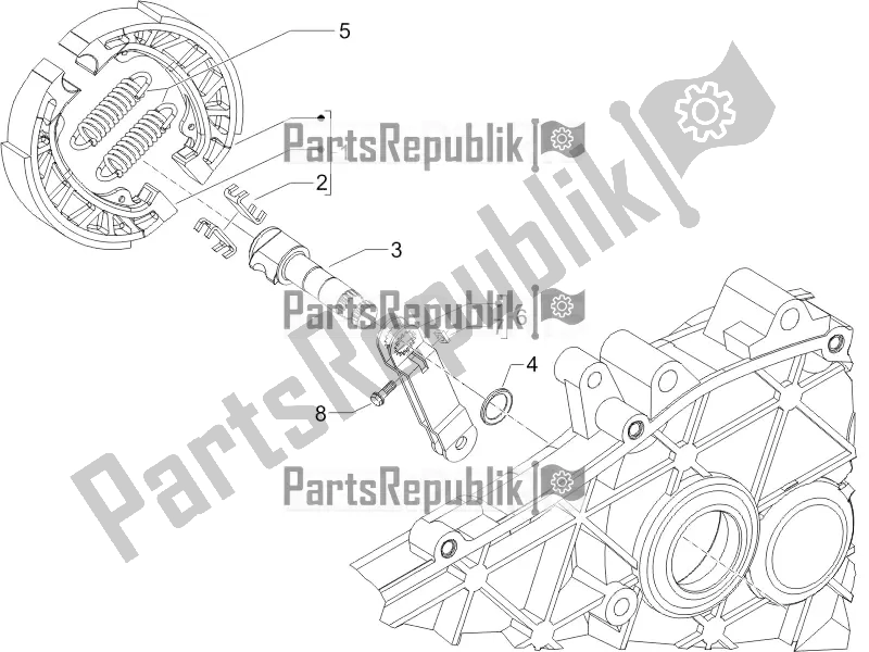 Toutes les pièces pour le Frein Arrière - Mâchoire De Frein du Piaggio ZIP 50 4T 2016