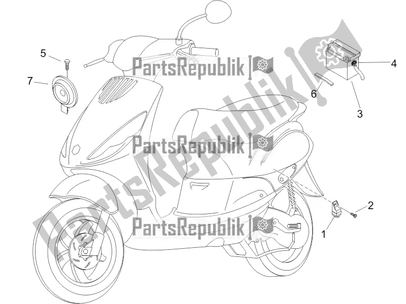 All parts for the Remote Control Switches - Battery - Horn of the Piaggio ZIP 50 4T 2016