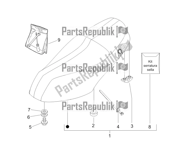 Todas as partes de Sela / Assentos do Piaggio ZIP 50 4T 2016
