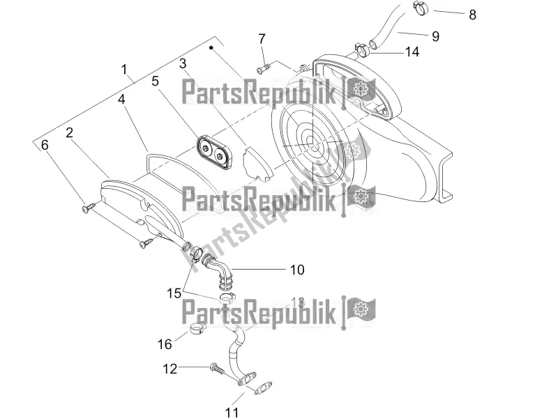 Todas las partes para Caja De Aire Secundaria de Piaggio ZIP 50 4T 2016