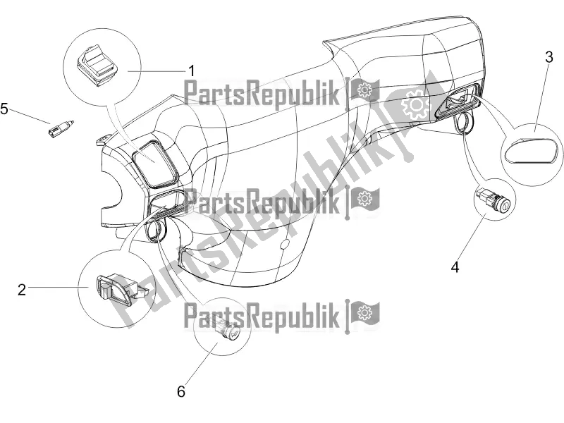 Toutes les pièces pour le Sélecteurs - Interrupteurs - Boutons du Piaggio ZIP 50 4T 2016