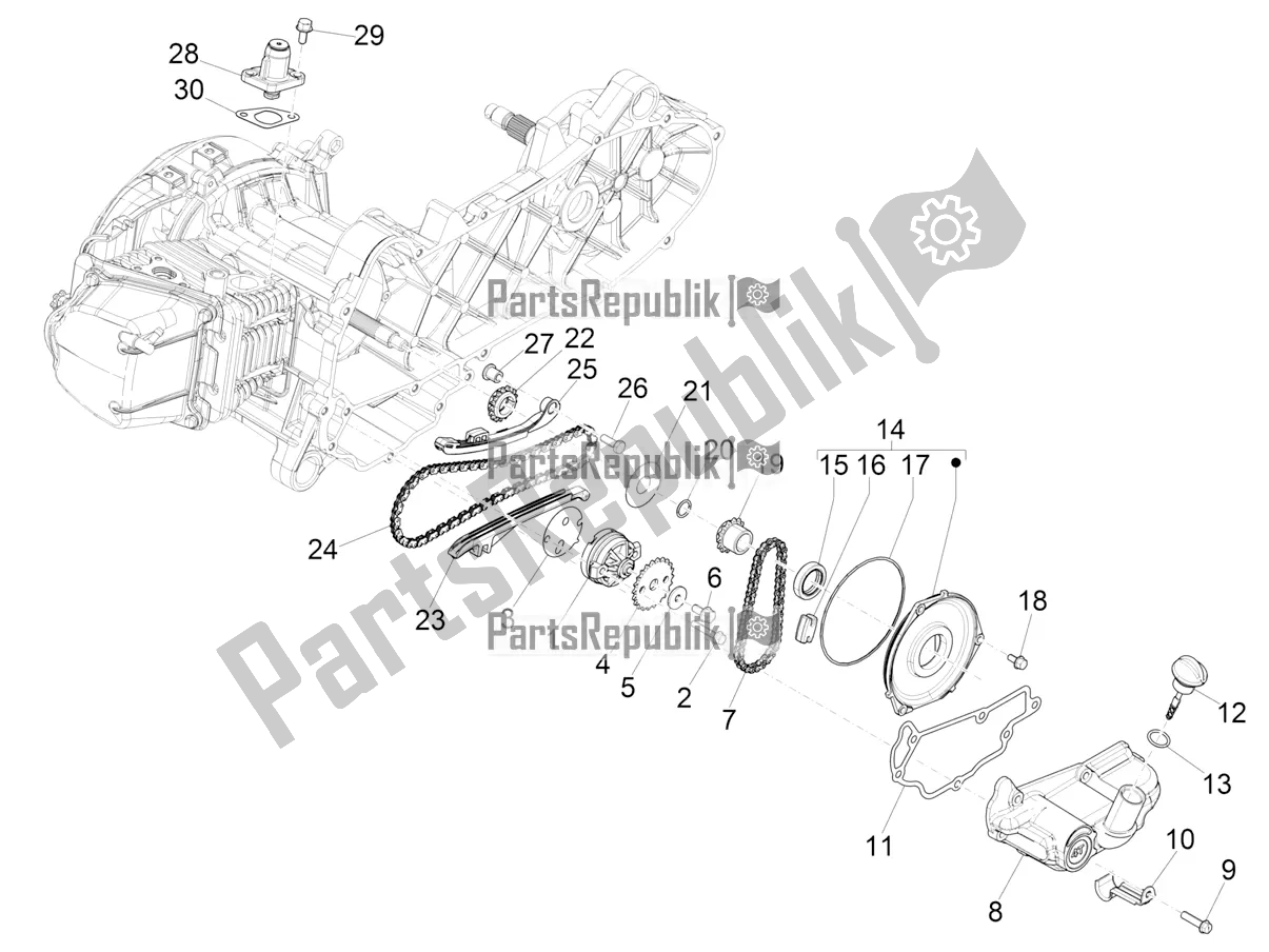 Toutes les pièces pour le La Pompe à Huile du Piaggio ZIP 50 4T 2017