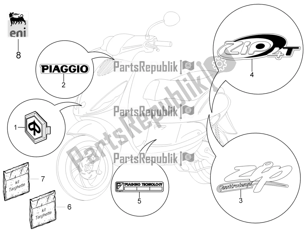 Toutes les pièces pour le Plaques - Emblèmes du Piaggio ZIP 50 4T 2017