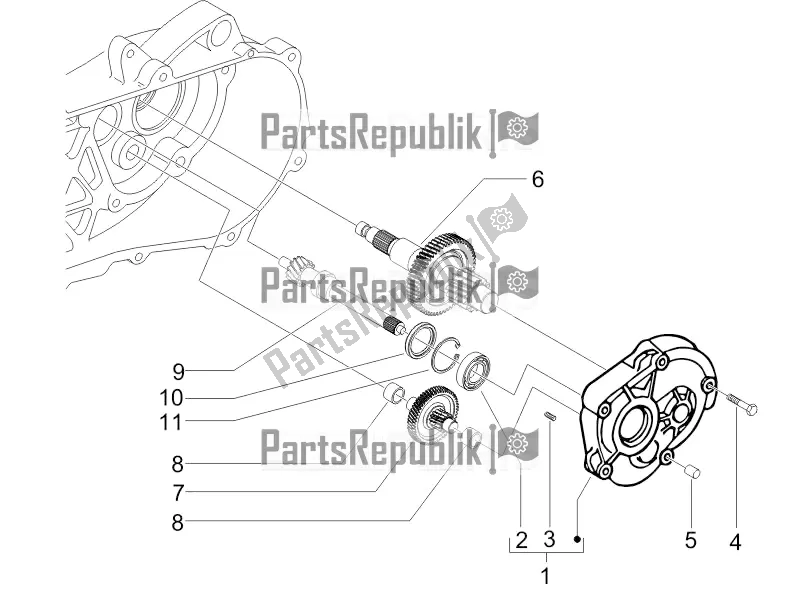 All parts for the Reduction Unit of the Piaggio ZIP 50 4T 2017