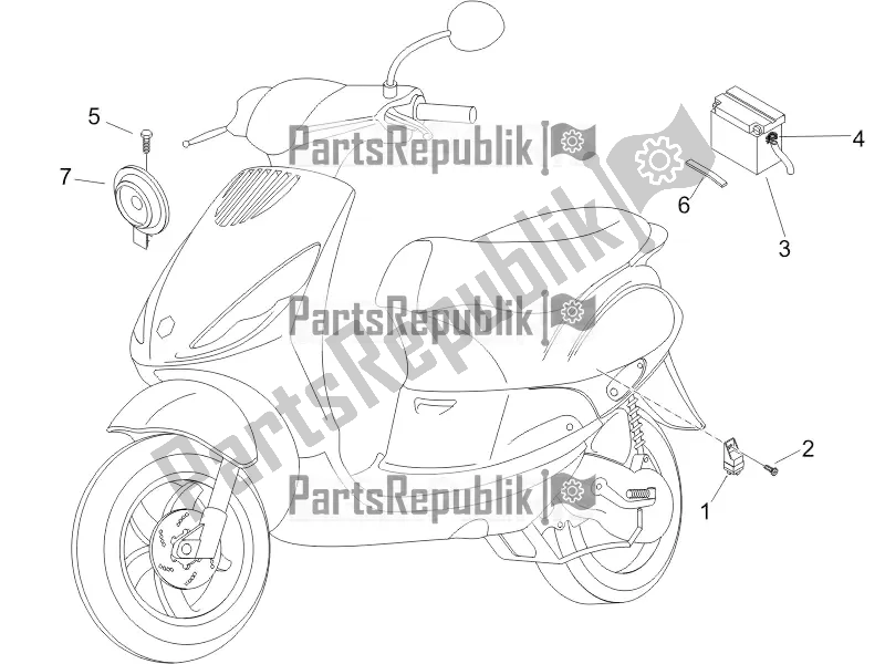 All parts for the Remote Control Switches - Battery - Horn of the Piaggio ZIP 50 4T 2017