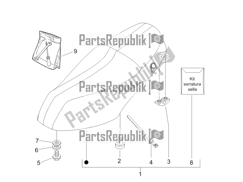 Todas as partes de Sela / Assentos do Piaggio ZIP 50 4T 2017