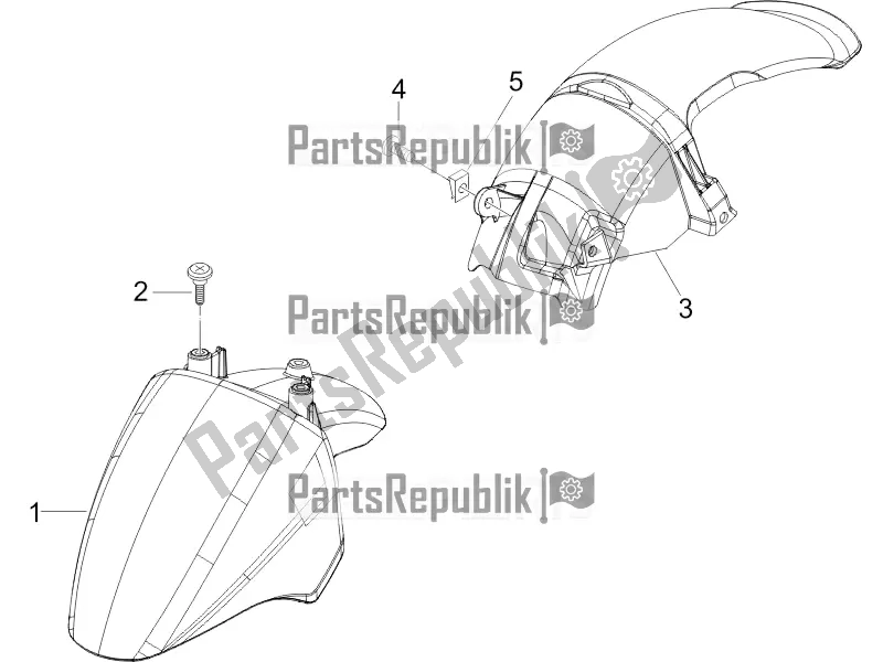 Todas las partes para Carcasa De La Rueda - Guardabarros de Piaggio ZIP 50 4T 2017