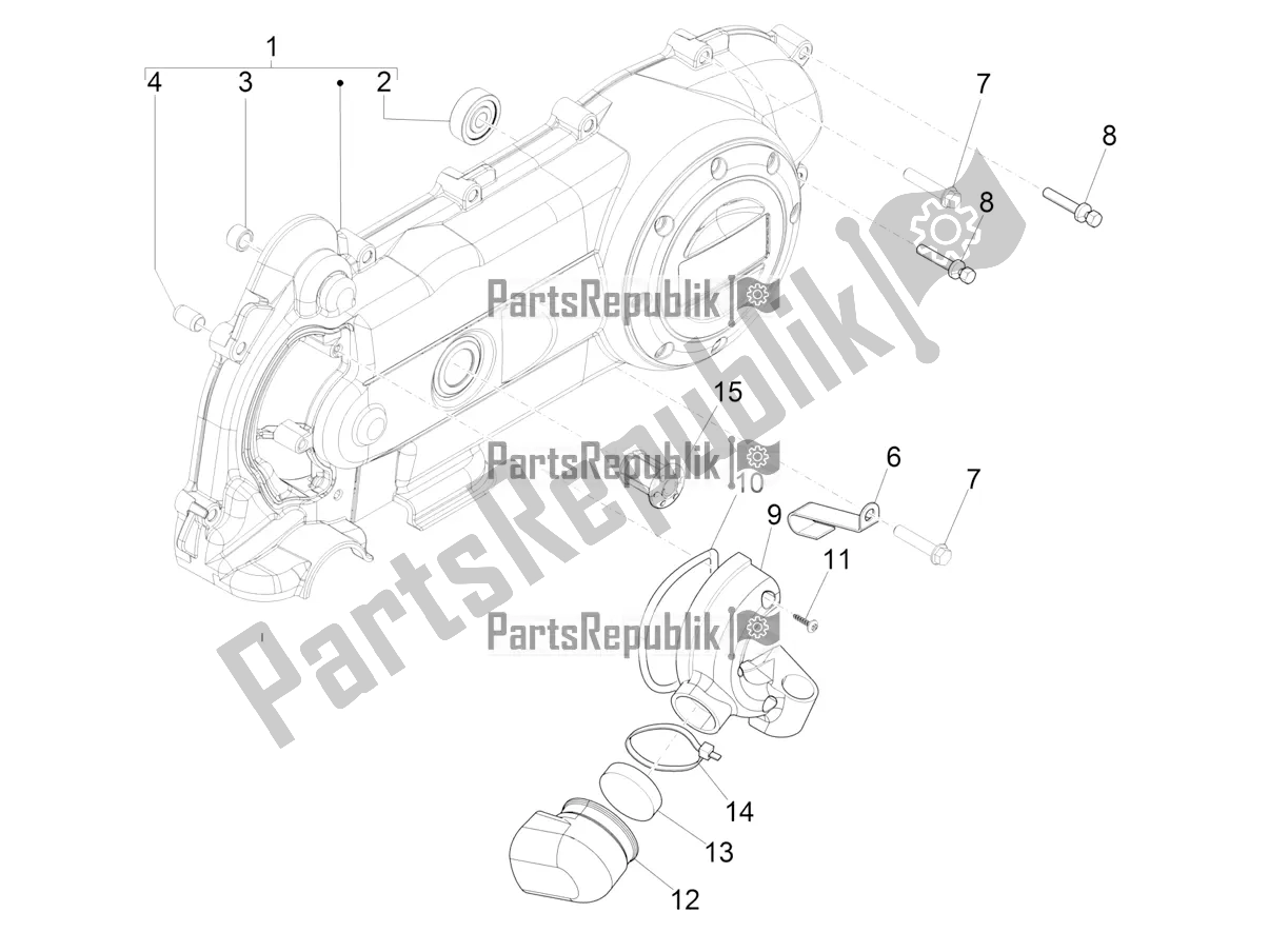 All parts for the Crankcase Cover - Crankcase Cooling of the Piaggio ZIP 50 4T 2018