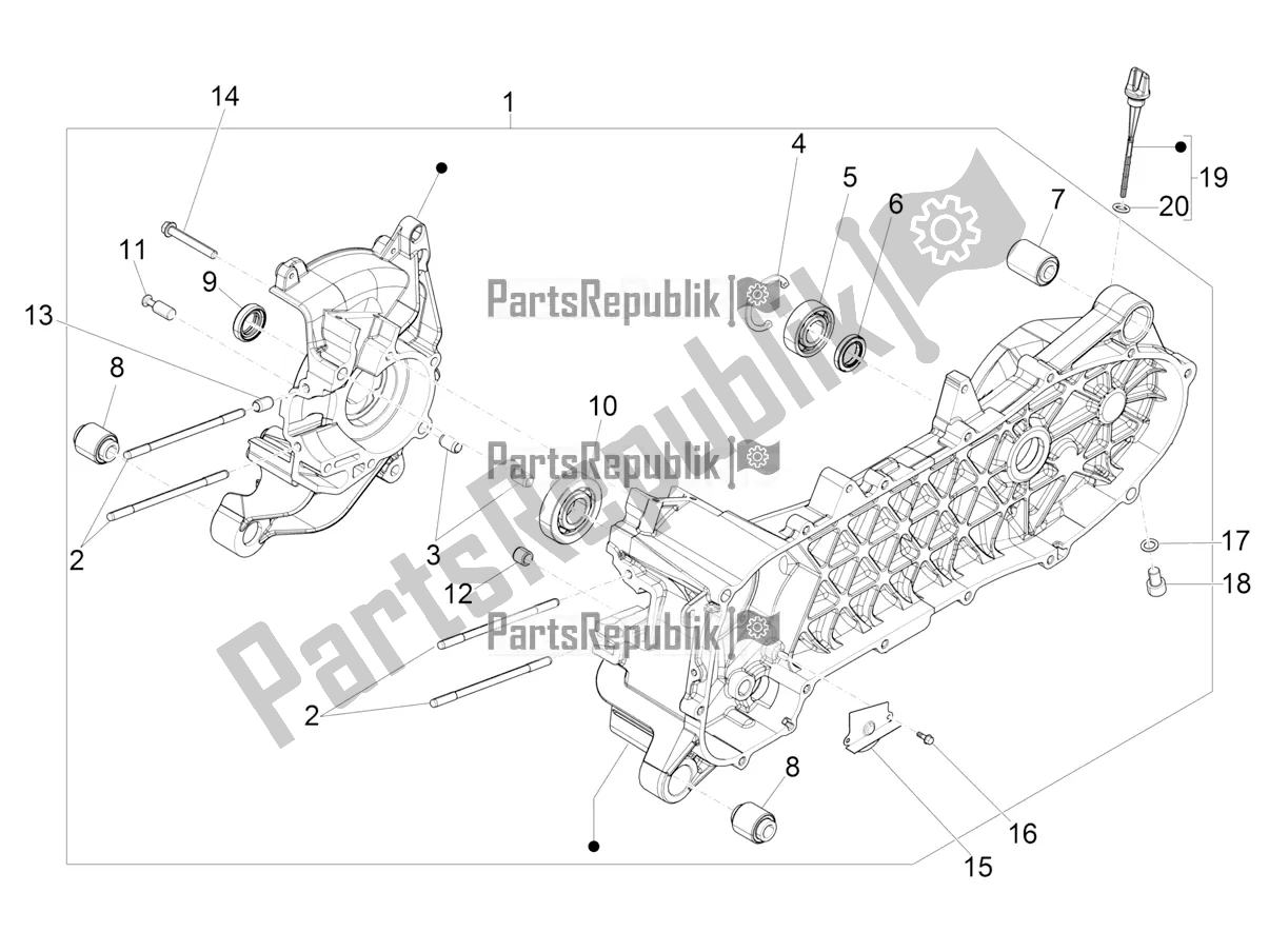 Todas las partes para Caja Del Cigüeñal de Piaggio ZIP 50 4T 2018