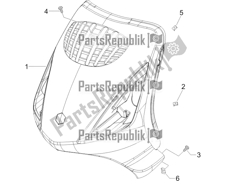Todas las partes para Escudo Delantero de Piaggio ZIP 50 4T 2018