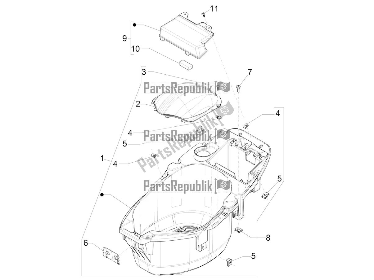 Toutes les pièces pour le Logement De Casque - Sous La Selle du Piaggio ZIP 50 4T 2018